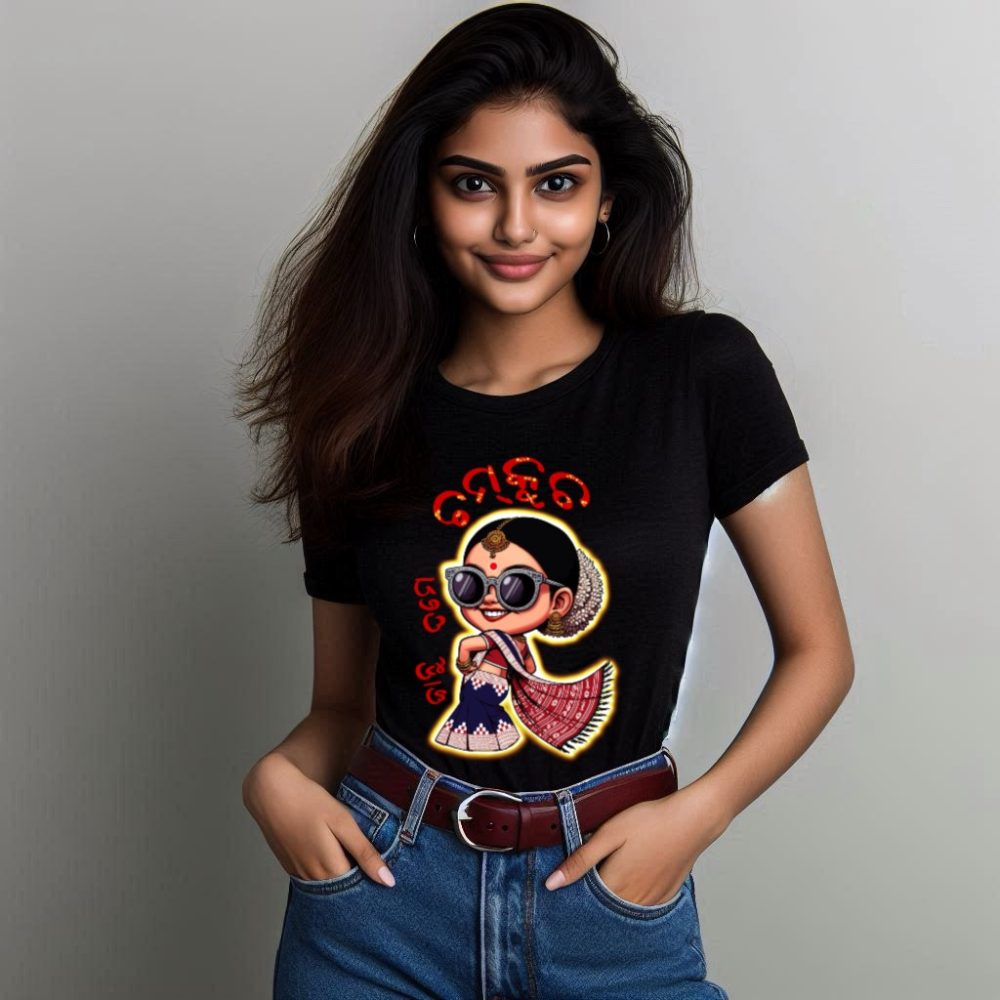 Round Neck Printed Cotton T-Shirt - Chamkucha - Image 2