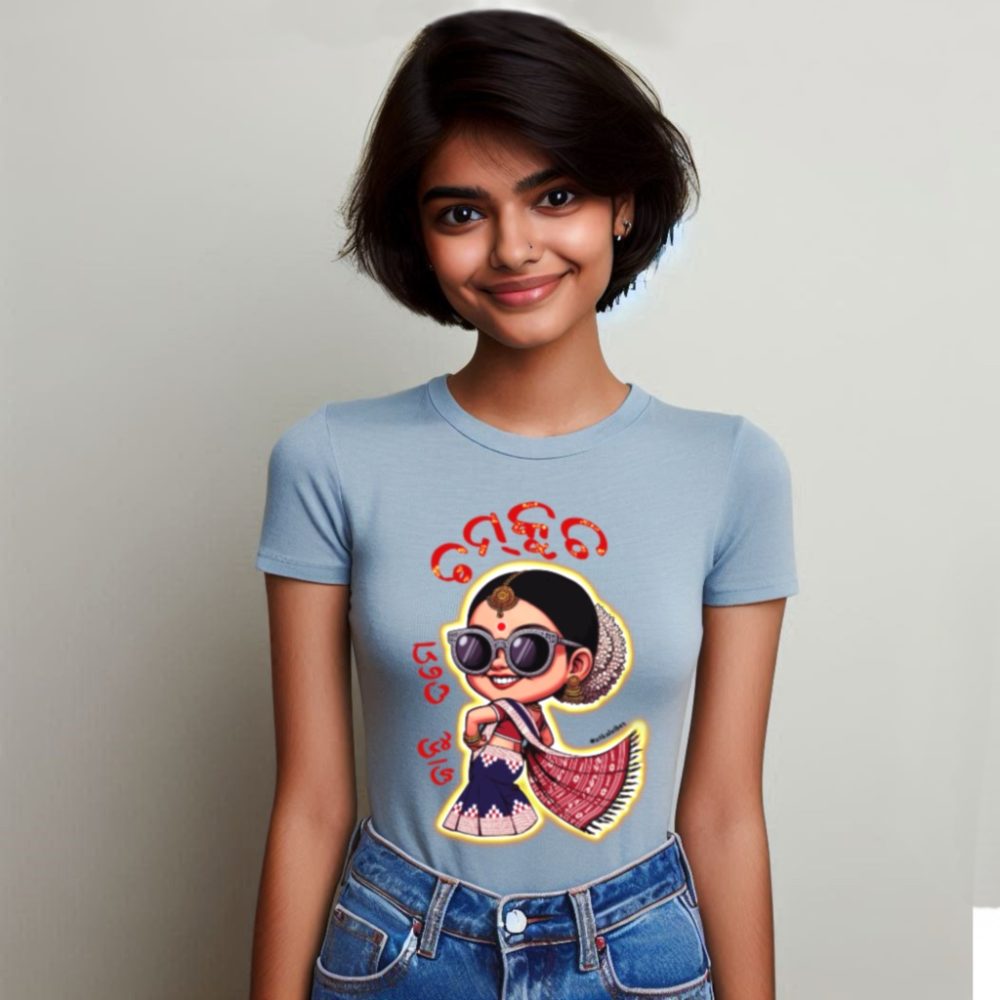 Round Neck Printed Cotton T-Shirt - Chamkucha - Image 3