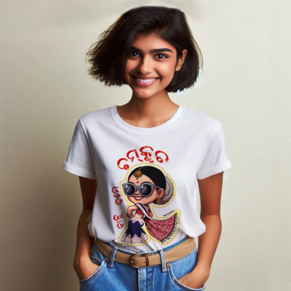 Round Neck Printed Cotton T-Shirt - Chamkucha - Image 5