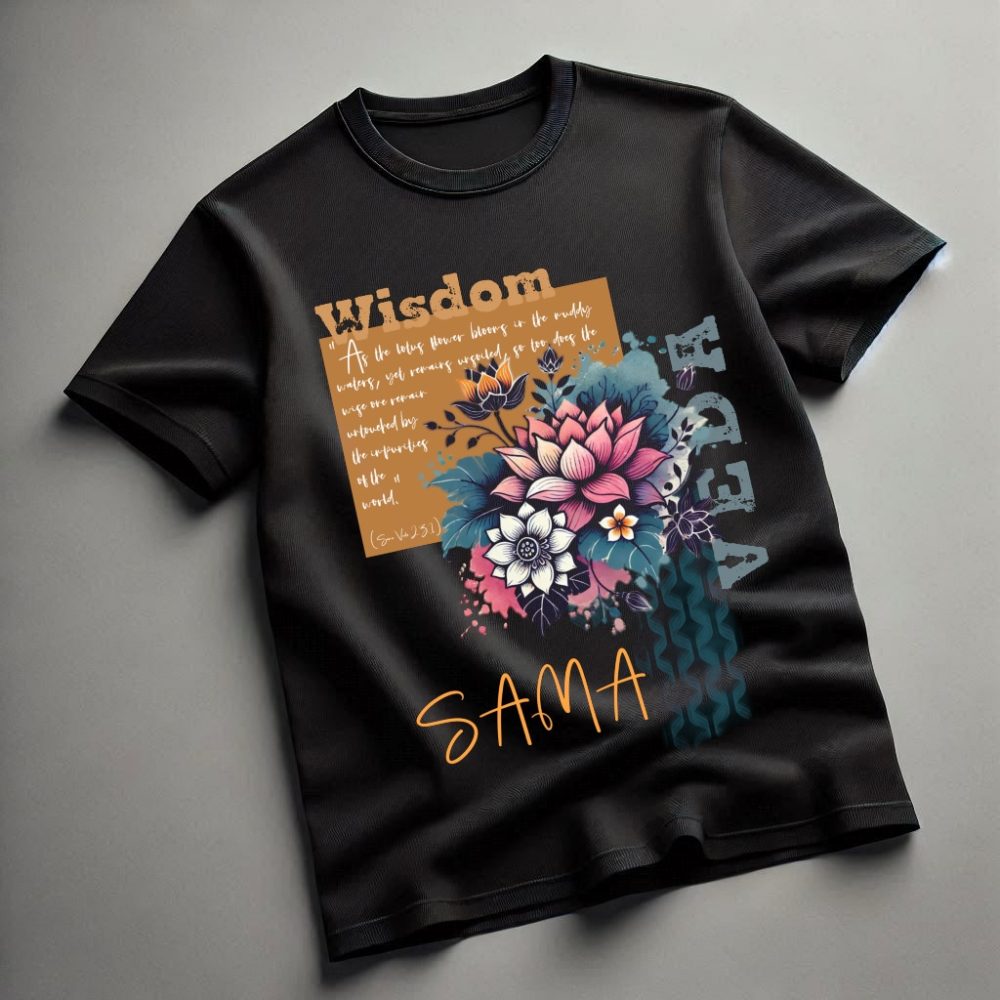 Round Neck Printed Cotton T-Shirt - Sama Veda_Wisdom