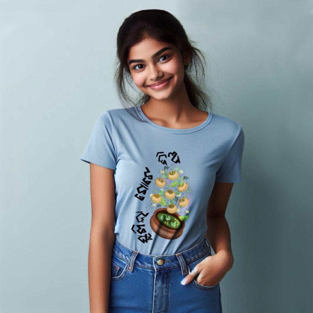 Round Neck Printed Cotton T-Shirt - Gupchup - Image 2