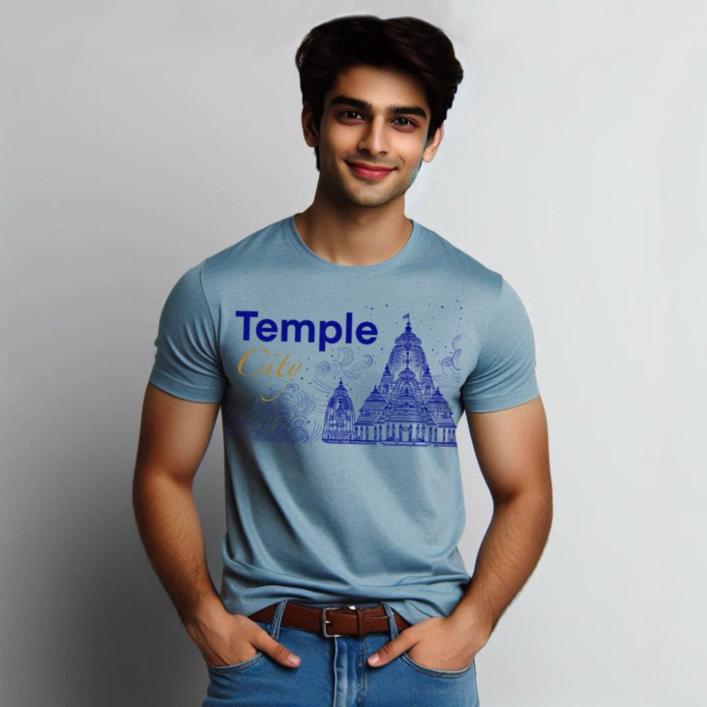 Round Neck Printed Cotton T-Shirt - Temple City - Image 2