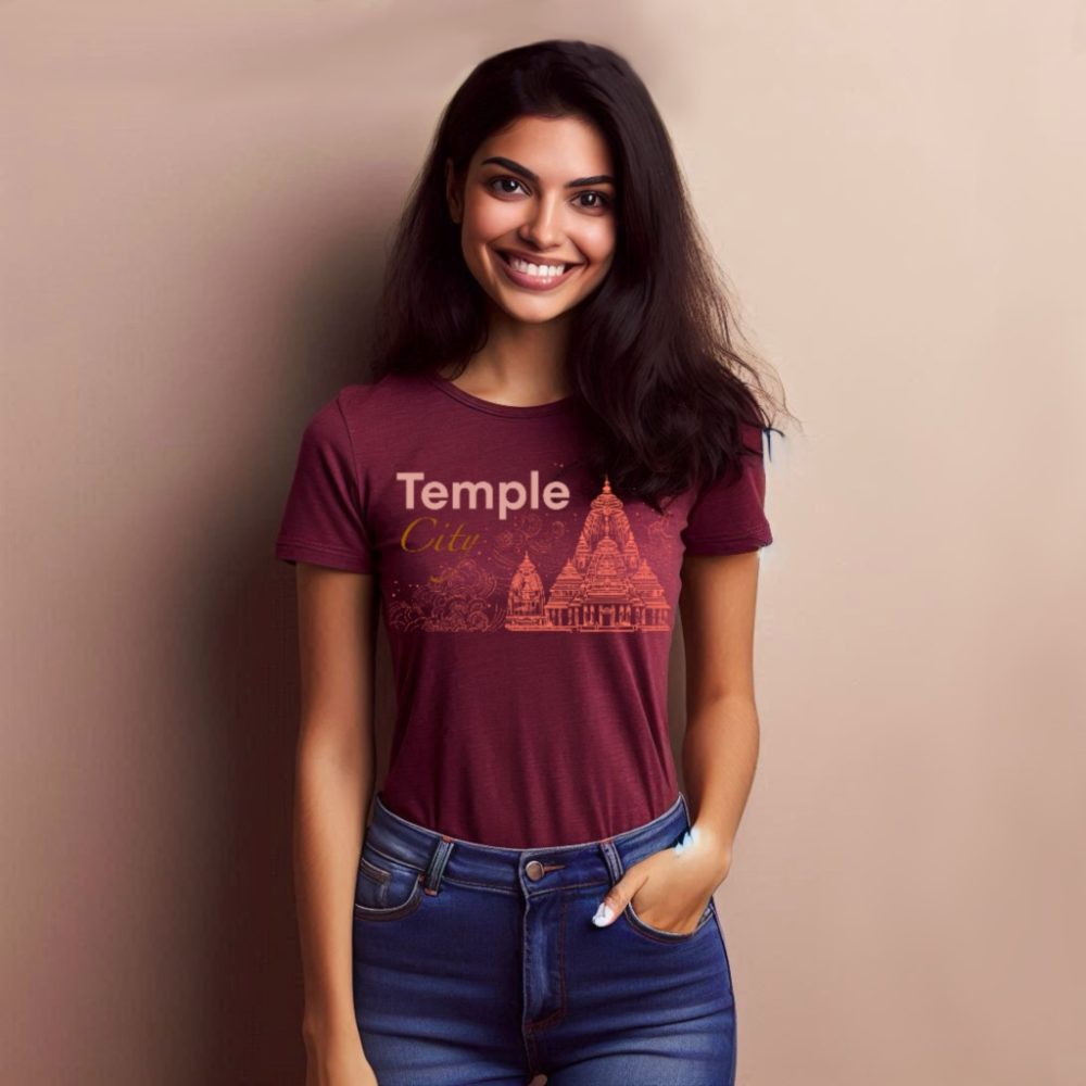 Round Neck Printed Cotton T-Shirt - Temple City - Image 2