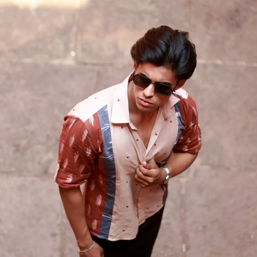 Men’s Half Sleeve Ikat Cotton Shirt - Image 3