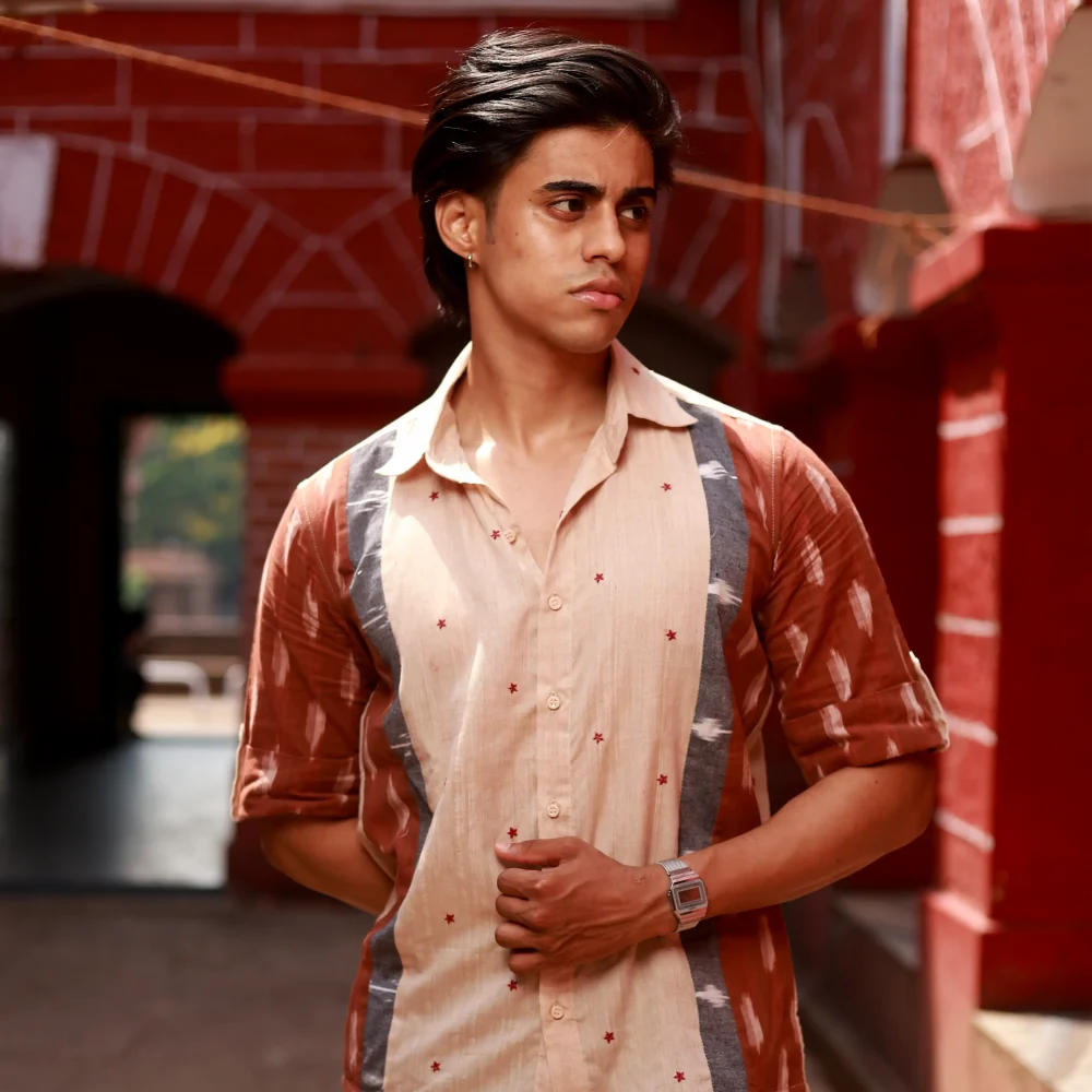 Men’s Half Sleeve Ikat Cotton Shirt - Image 2