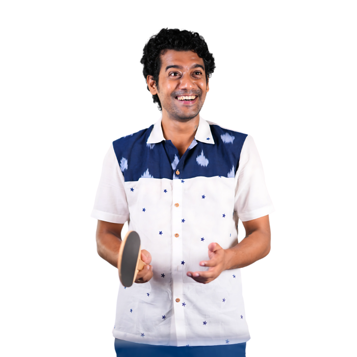 Men’s Half Sleeve Ikat Cotton Shirt - Mansooon Fade