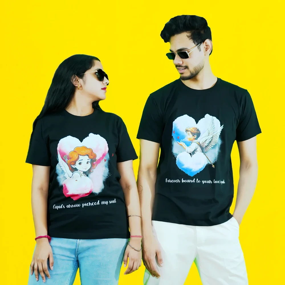 Round Neck Printed Cotton T-Shirt - Soul Goal - Love Couture - Couple - Image 4