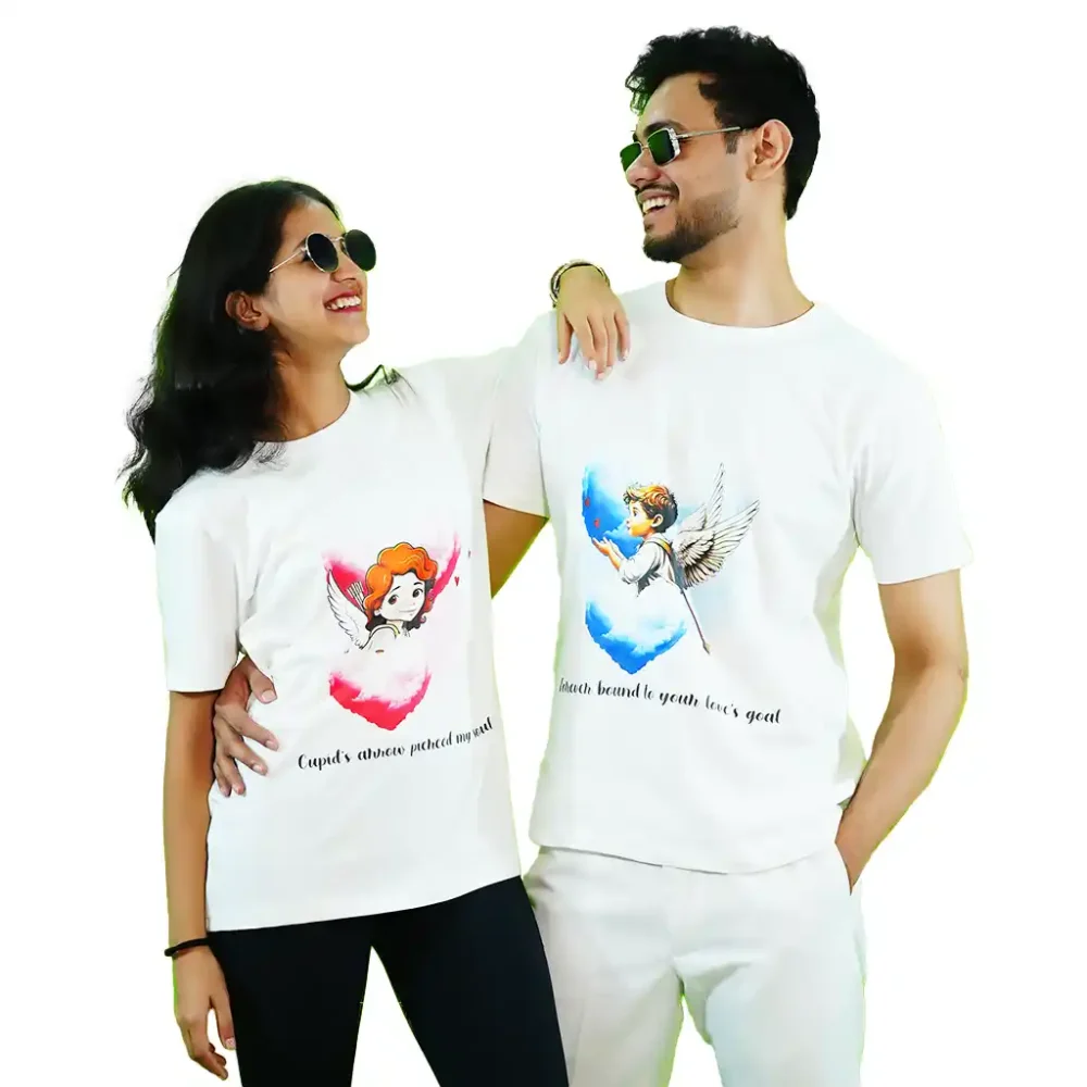 Round Neck Printed Cotton T-Shirt - Soul Goal - Love Couture - Couple - Image 2