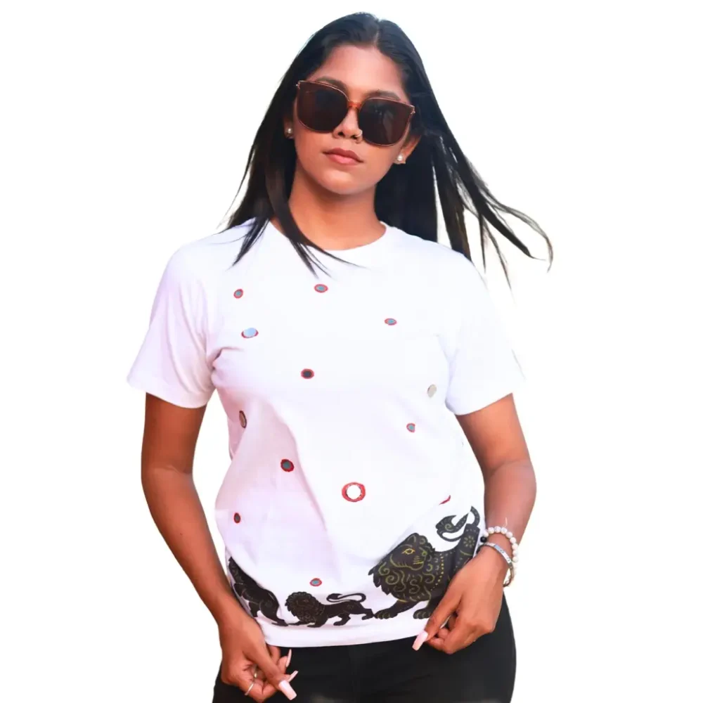 Round Neck Applique Printed Cotton T-Shirt - Grounded King - Unisex