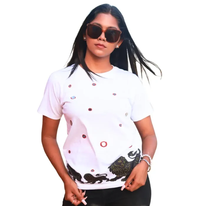 Round Neck Applique Printed Cotton T-Shirt - Grounded King - Unisex