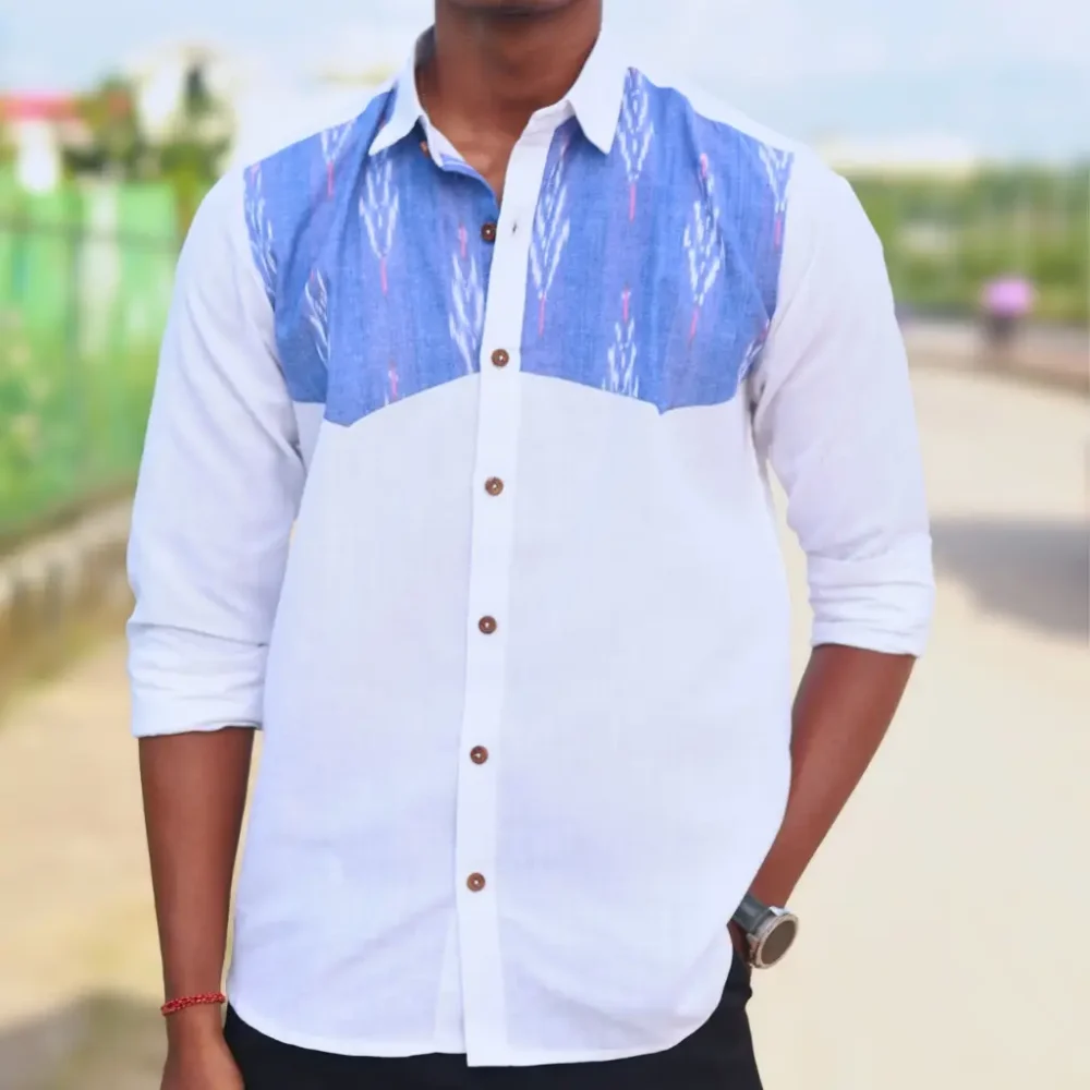 Men’s Full Sleeve Ikat Organic Cotton Shirt  - Cloudweave - Image 2