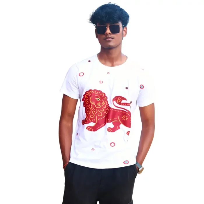 Round Neck Applique Printed Cotton T-Shirt - Crowned King -Unisex