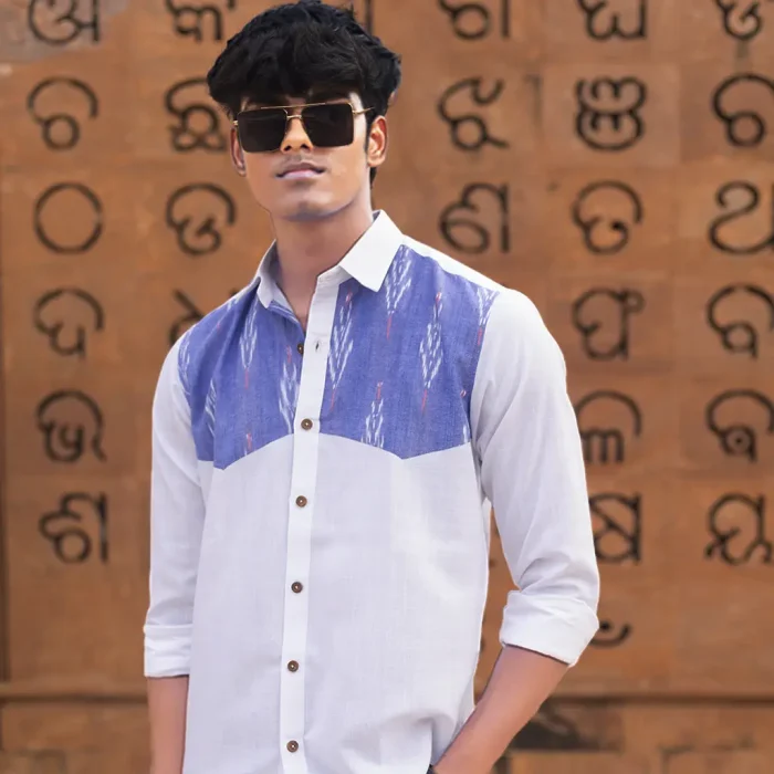 Men’s Full Sleeve Ikat Organic Cotton Shirt  - Cloudweave